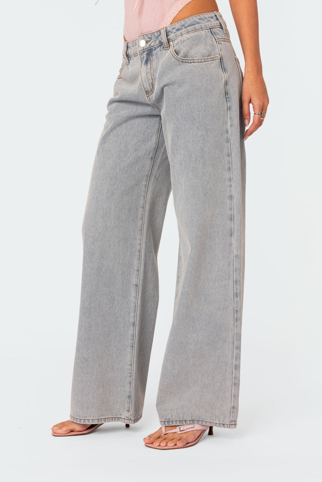 Wide Leg Jeans - Stretchiga Baggy Jeans med låg resning för kvinnor-Eva Jonsson