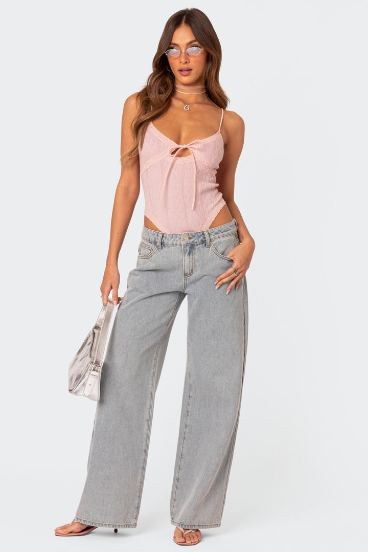 Wide Leg Jeans - Stretchiga Baggy Jeans med låg resning för kvinnor-Eva Jonsson