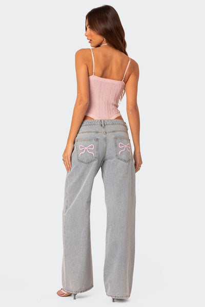 Wide Leg Jeans - Stretchiga Baggy Jeans med låg resning för kvinnor-Eva Jonsson