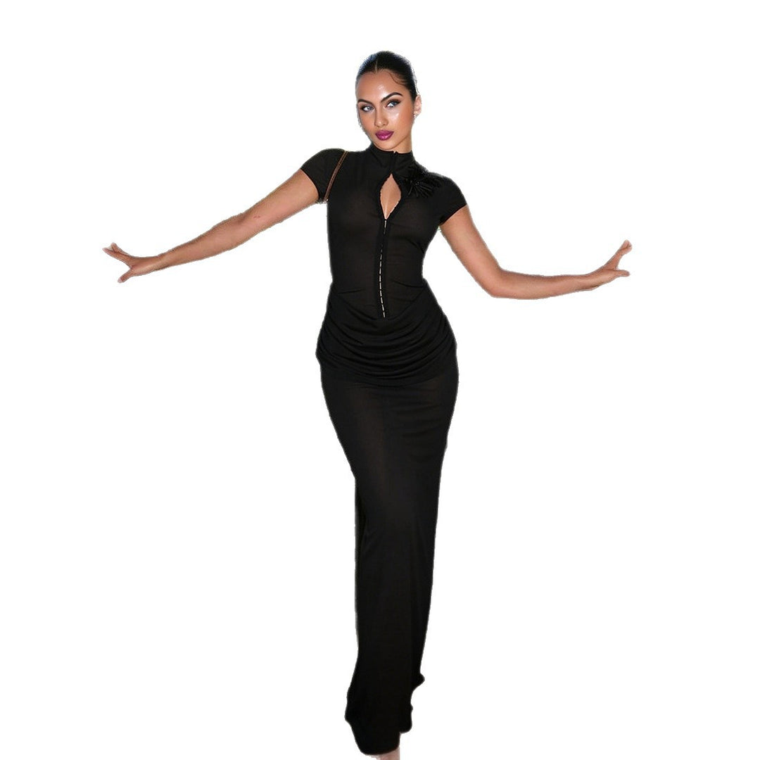 Women Long Sleeve Maxi Dress with refined cut and elegant button detail Mirla-Eva Jonsson
