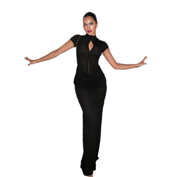 Women Long Sleeve Maxi Dress with refined cut and elegant button detail Mirla-Eva Jonsson