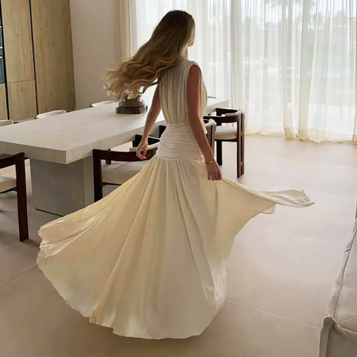 Women Pleated Evening Dress Mirla-Eva Jonsson