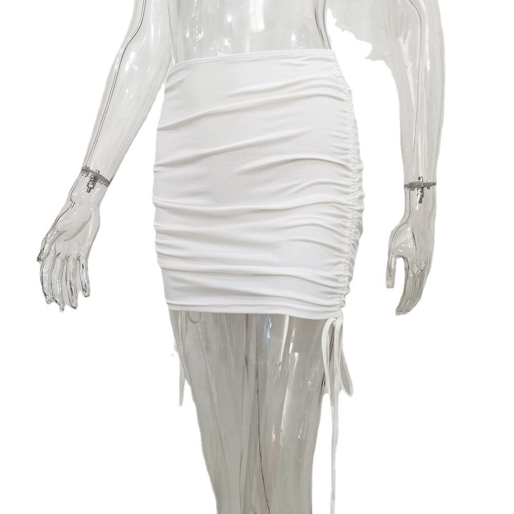 Women Stylish Mini Skirt with Draping and Side Lacing Mirla-Eva Jonsson