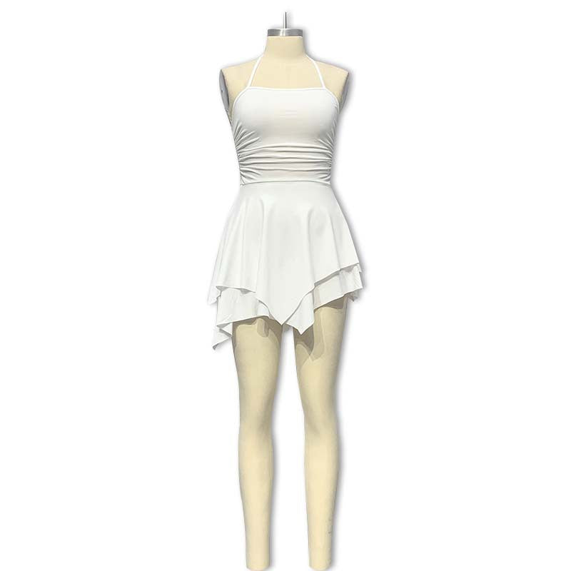 Women Trendy Mini-Dress with Asymmetric Hem and Ruffles Mirla-Eva Jonsson