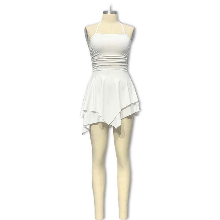 Women Trendy Mini-Dress with Asymmetric Hem and Ruffles Mirla-Eva Jonsson