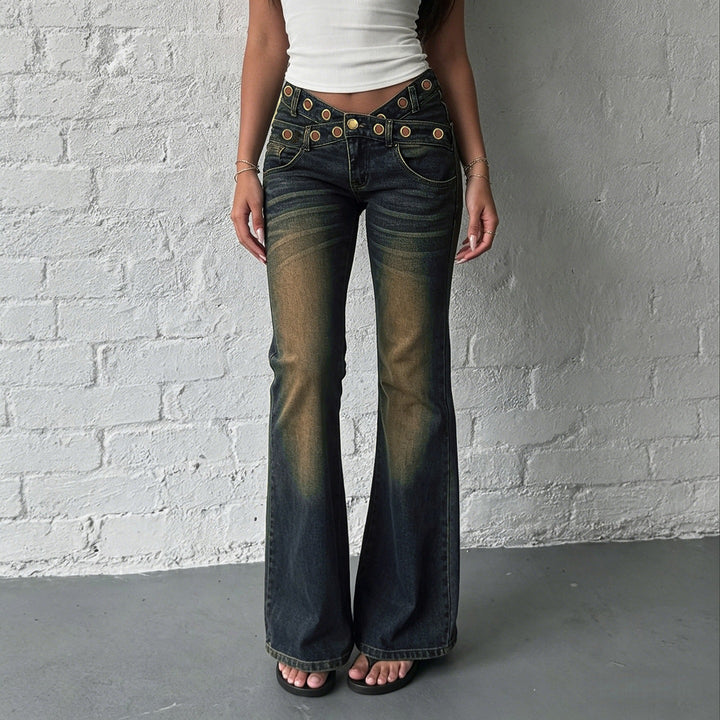 Women jeans with wide fit and elegant belt loops Mirla-Eva Jonsson