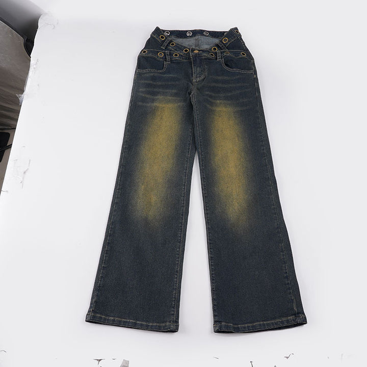 Women jeans with wide fit and elegant belt loops Mirla-Eva Jonsson