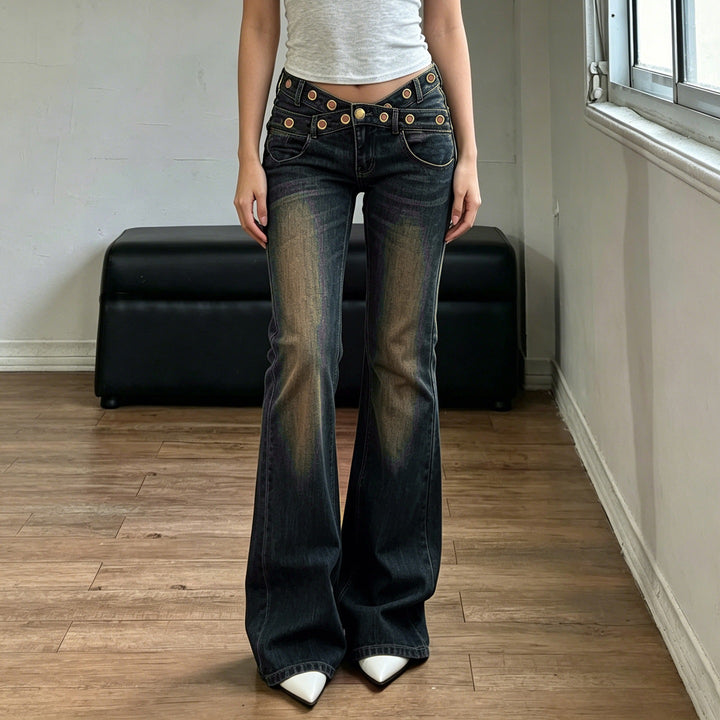 Women jeans with wide fit and elegant belt loops Mirla-Eva Jonsson