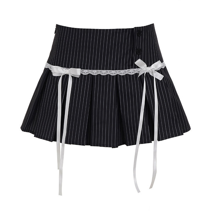 Women pleated skirt with lace details and dropped details Mirla-Eva Jonsson