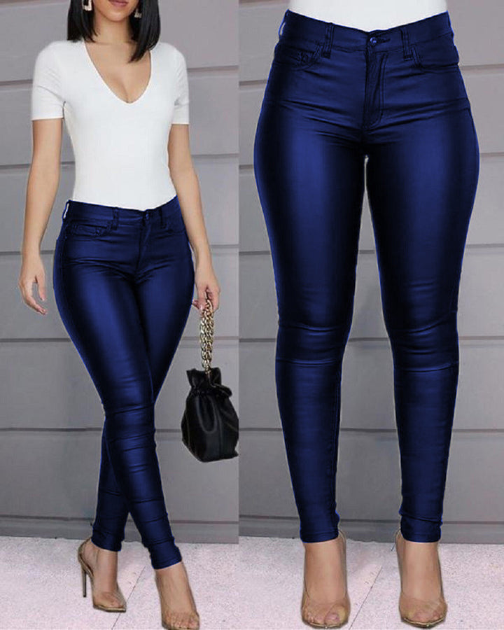 Wynona Leggings | Varma vinterleggings i PU-läder för kvinnor-Eva Jonsson