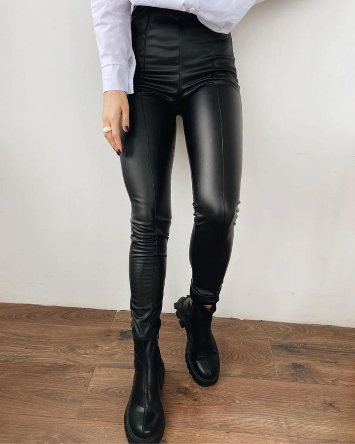 Wynona Leggings | Varma vinterleggings i PU-läder för kvinnor-Eva Jonsson