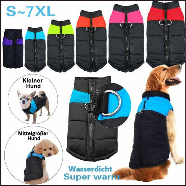 XXL Hundväst Utomhus S-7XL | Varmare, Vattentät Hundjacka med Integrerad Koppelkoppling-Eva Jonsson