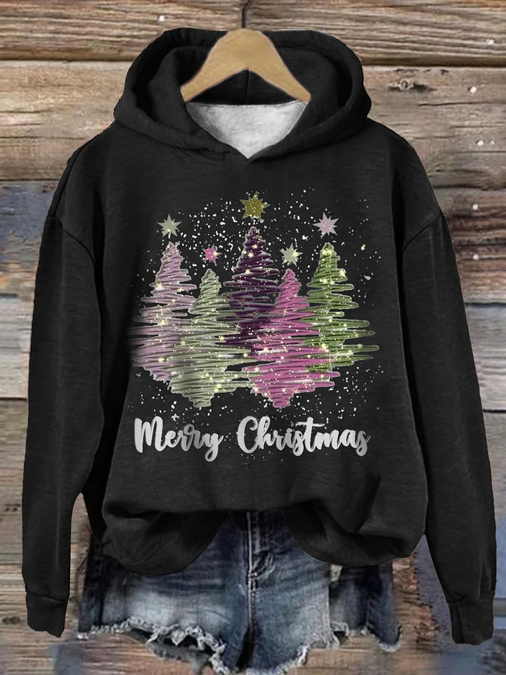 Xmas Hoodie - Löst Sittande Julgrans-tröja För Kvinnor-Eva Jonsson