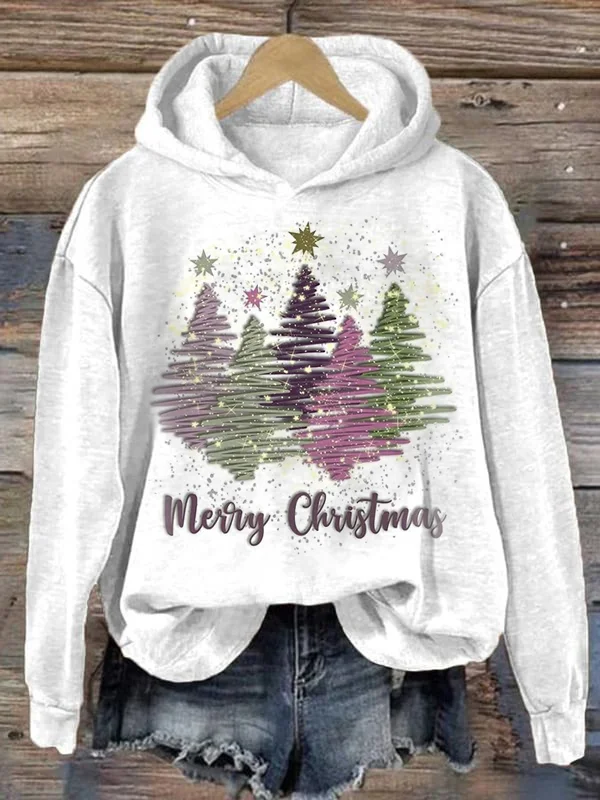 Xmas Hoodie - Löst Sittande Julgrans-tröja För Kvinnor-Eva Jonsson