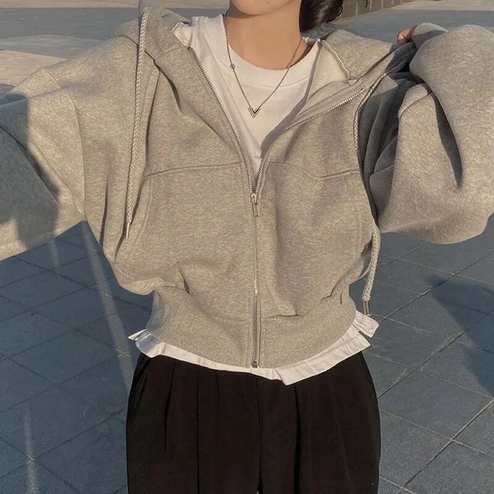 Zip-Up Hoodie - Bekväm överdimensionerad Hoodie med Fickor för Kvinnor-Eva Jonsson