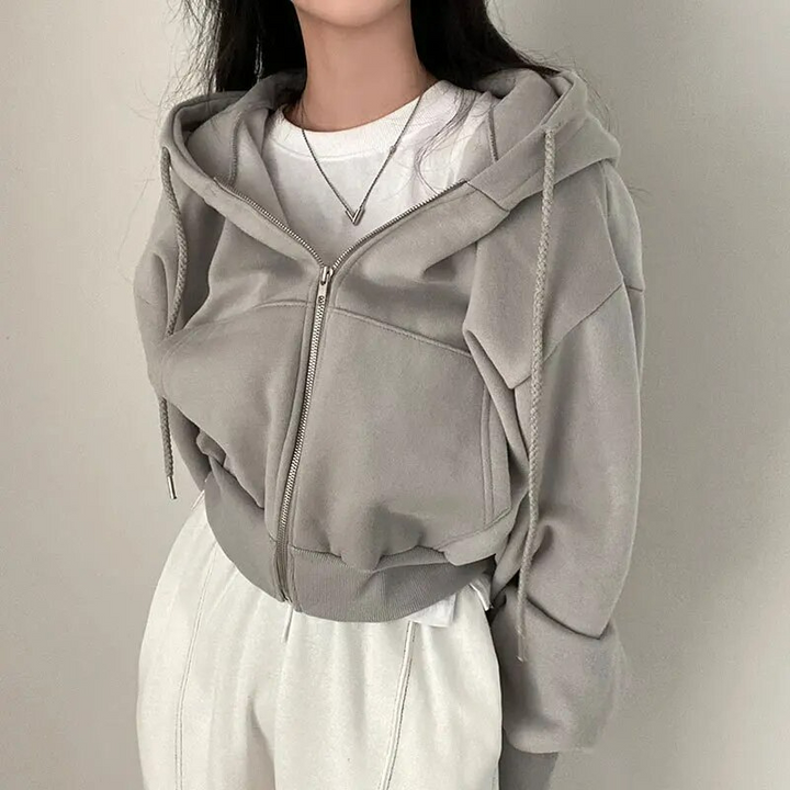 Zip-Up Hoodie - Bekväm överdimensionerad Hoodie med Fickor för Kvinnor-Eva Jonsson