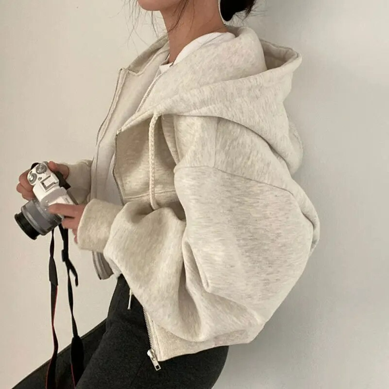 Zip-Up Hoodie - Bekväm överdimensionerad Hoodie med Fickor för Kvinnor-Eva Jonsson
