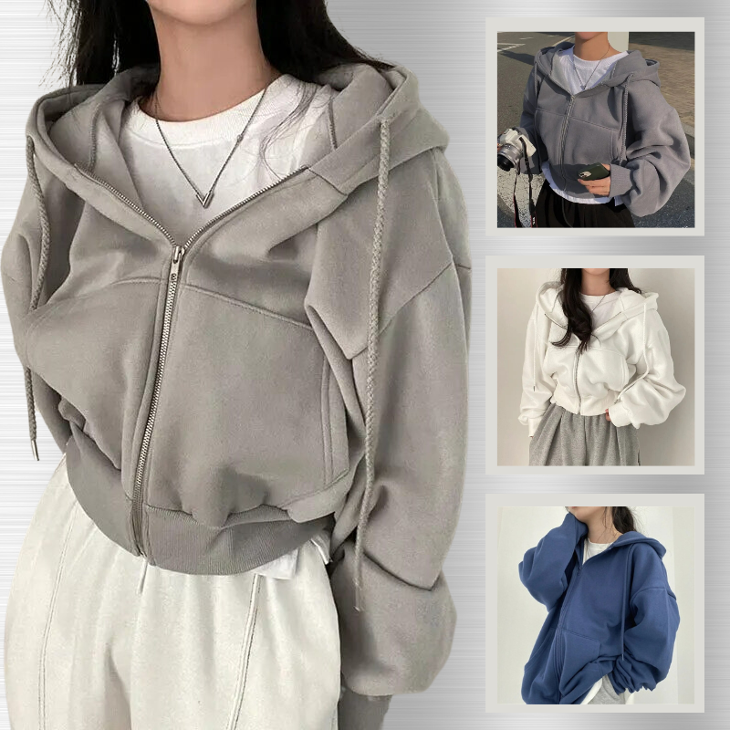 Zip-Up Hoodie - Bekväm överdimensionerad Hoodie med Fickor för Kvinnor-Eva Jonsson