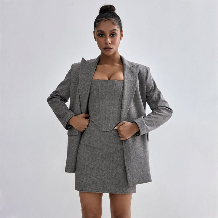 dam Blazer-klänning med strukturerad överdel och figurnära silhuett Eva Jonsson-Eva Jonsson