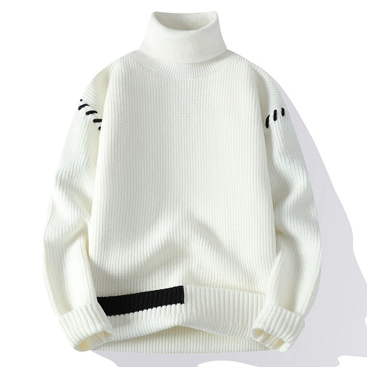 damen grober rollkragenpullover mit dekorativen ärmeldetails Mirla-Eva Jonsson