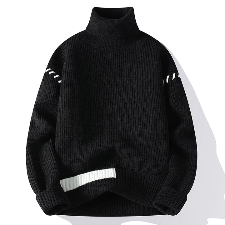 damen grober rollkragenpullover mit dekorativen ärmeldetails Mirla-Eva Jonsson