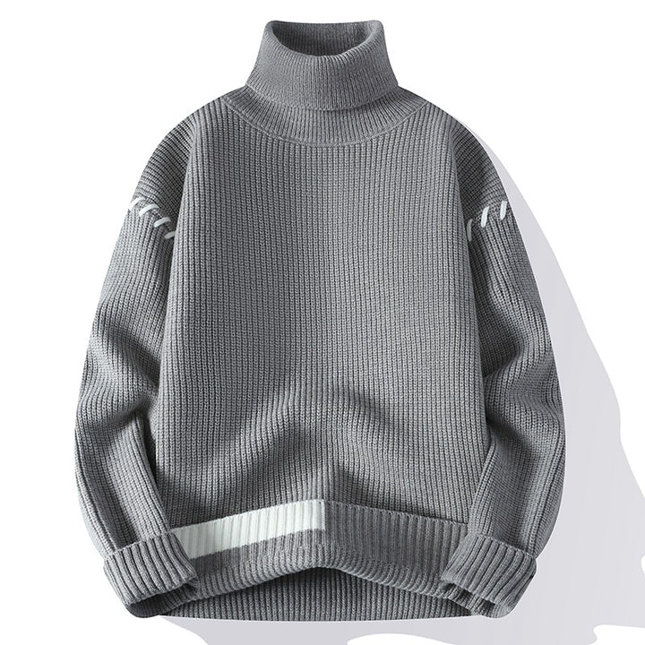 damen grober rollkragenpullover mit dekorativen ärmeldetails Mirla-Eva Jonsson