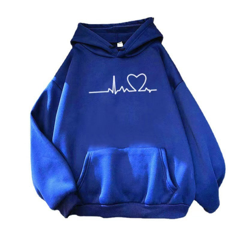 kvinnors hoodie med hjärtslag design Mirla-Eva Jonsson