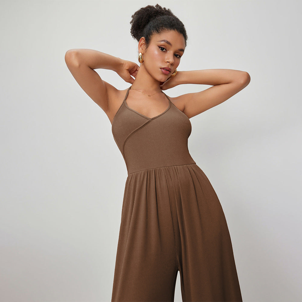 kvinnors jumpsuit med elegant V-hals och lös passform Mirla-Eva Jonsson